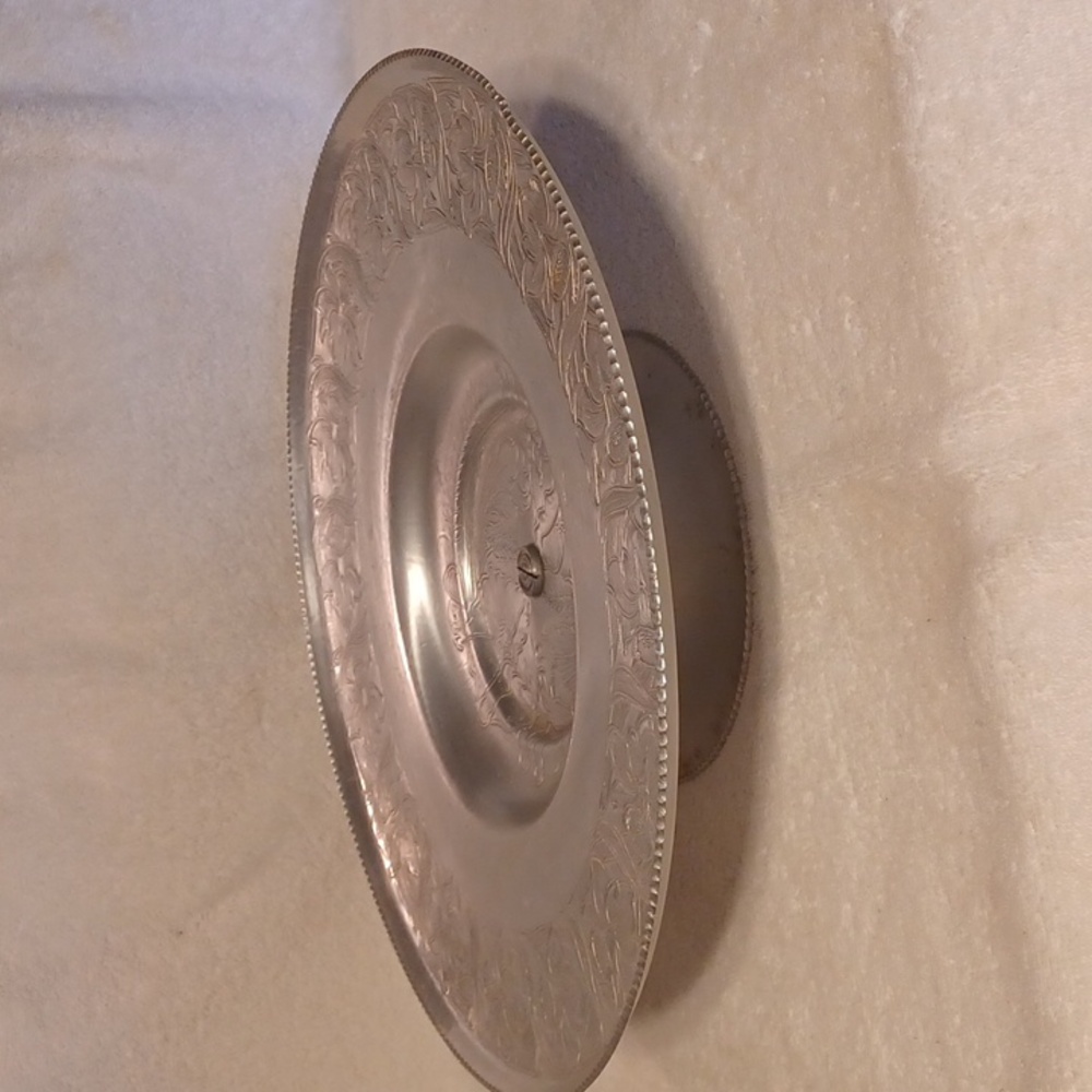 Wilson Specialities lazy Susan cake plate Hand Wrought aluminum made in …